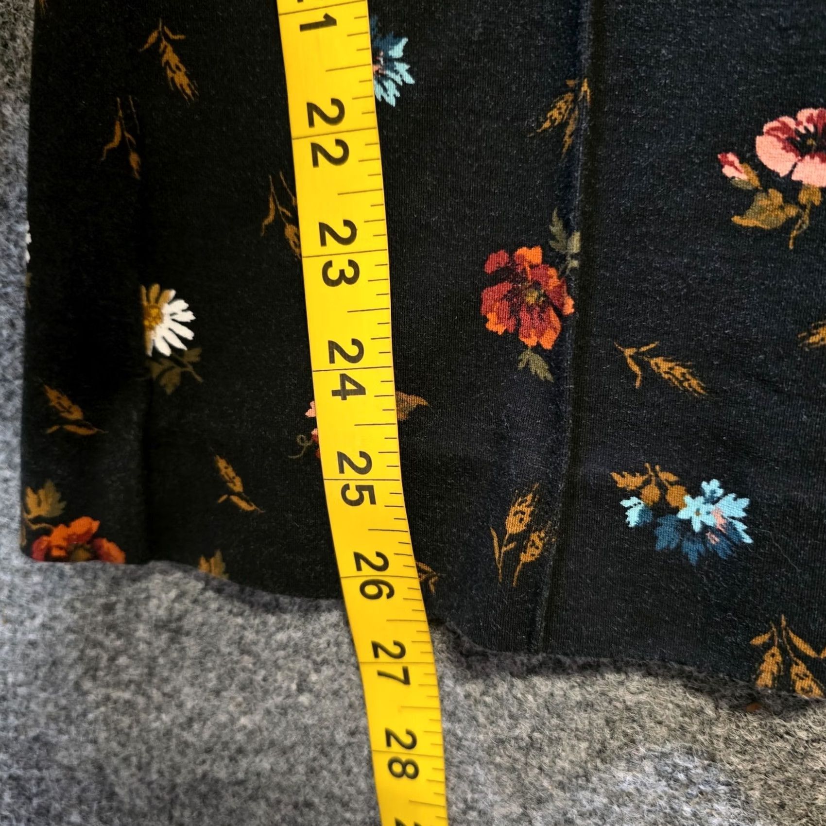 Vintage Maeve Pants Womens Black Flare Crop Ankle Floral Stretch Casual Size 32" / US 10 / IT 46 - 6 Thumbnail