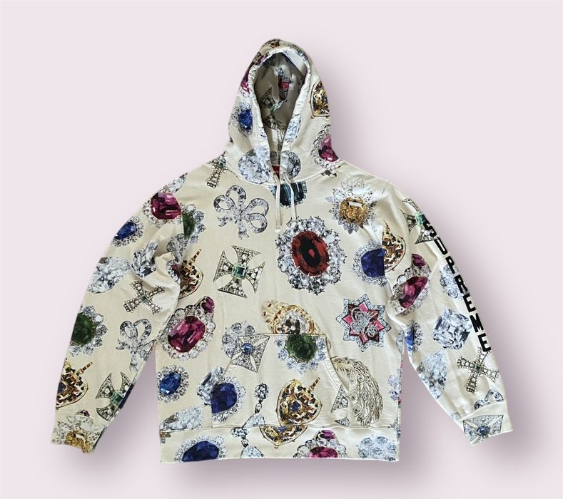 Supreme Supreme Jewels Hooded Sweatshirt Cream XL FW18 | Grailed