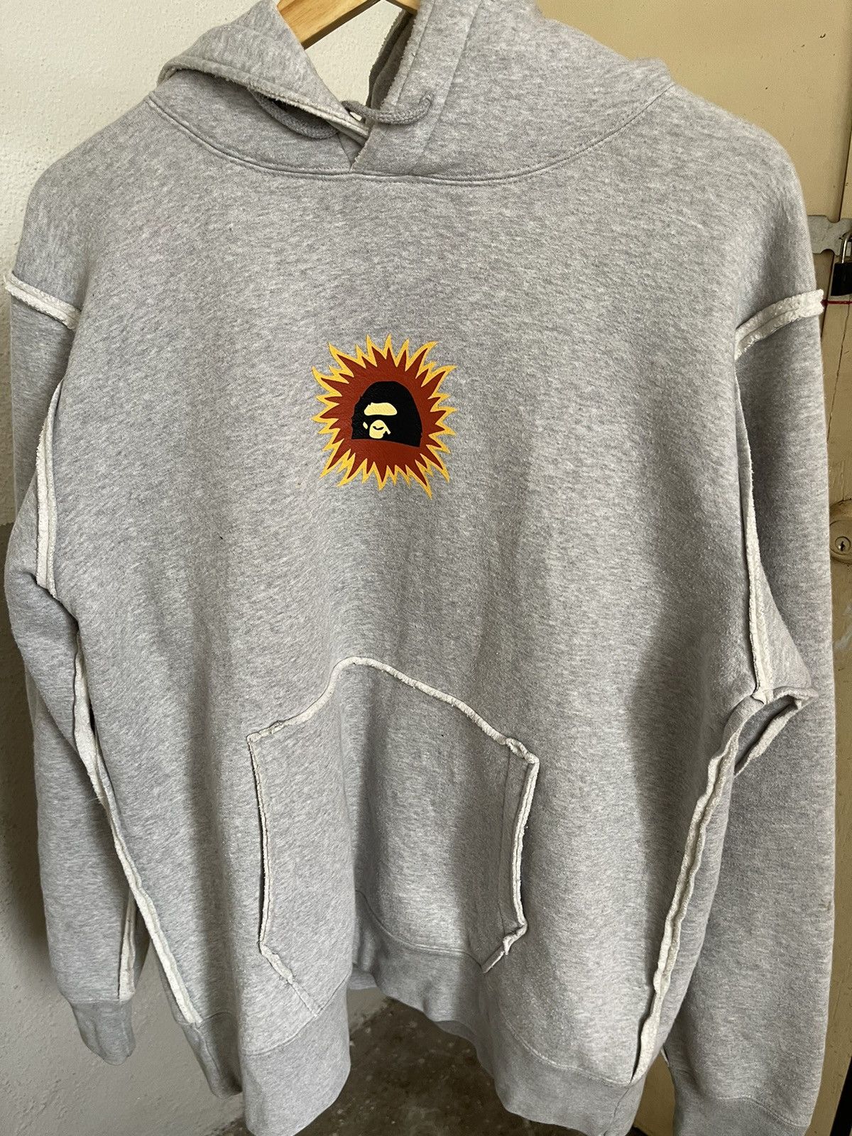 Bape Bape Sun Flame Contrast Stitch Hoodie A Bathing Ape Size US XL / EU 56 / 4 - 3 Thumbnail