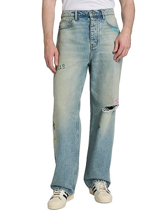 Nahmias os11x0326 Bandage Baggy Straight Jeans in Blue Size US 34 / EU 50 - 3 Thumbnail