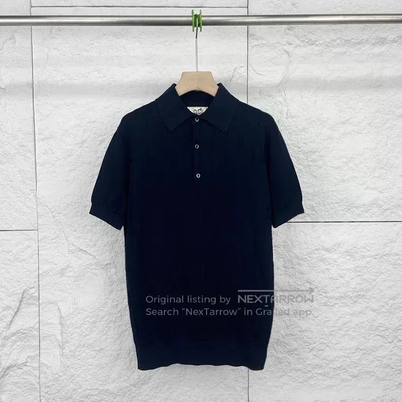 Hermes Hermes Button V Neck Polo Shirt Size US M / EU 48-50 / 2 - 1 Thumbnail