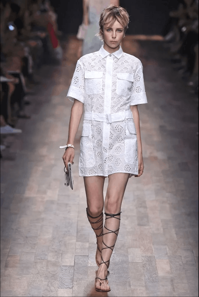 Valentino Valentino White Cotton Embroidered Lace Eyelet Jumpsuit Size XS / US 0-2 / IT 36-38 - 4 Thumbnail