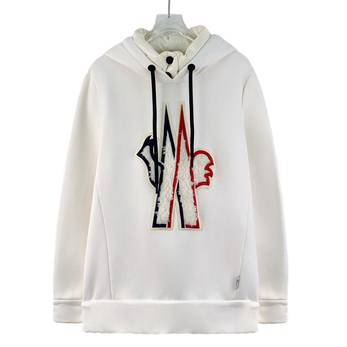 Moncler Moncler Logo Flocked Hooded Drawstring Sweatshirt K26WX Size US M / EU 48-50 / 2 - 1 Thumbnail