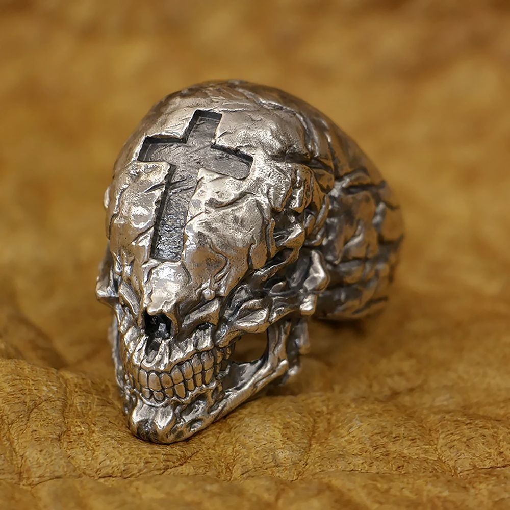 Jewelry Skull Trend Jewelry Rings Open Size Chrome Ring (Size 7-13) Size ONE SIZE - 3 Thumbnail