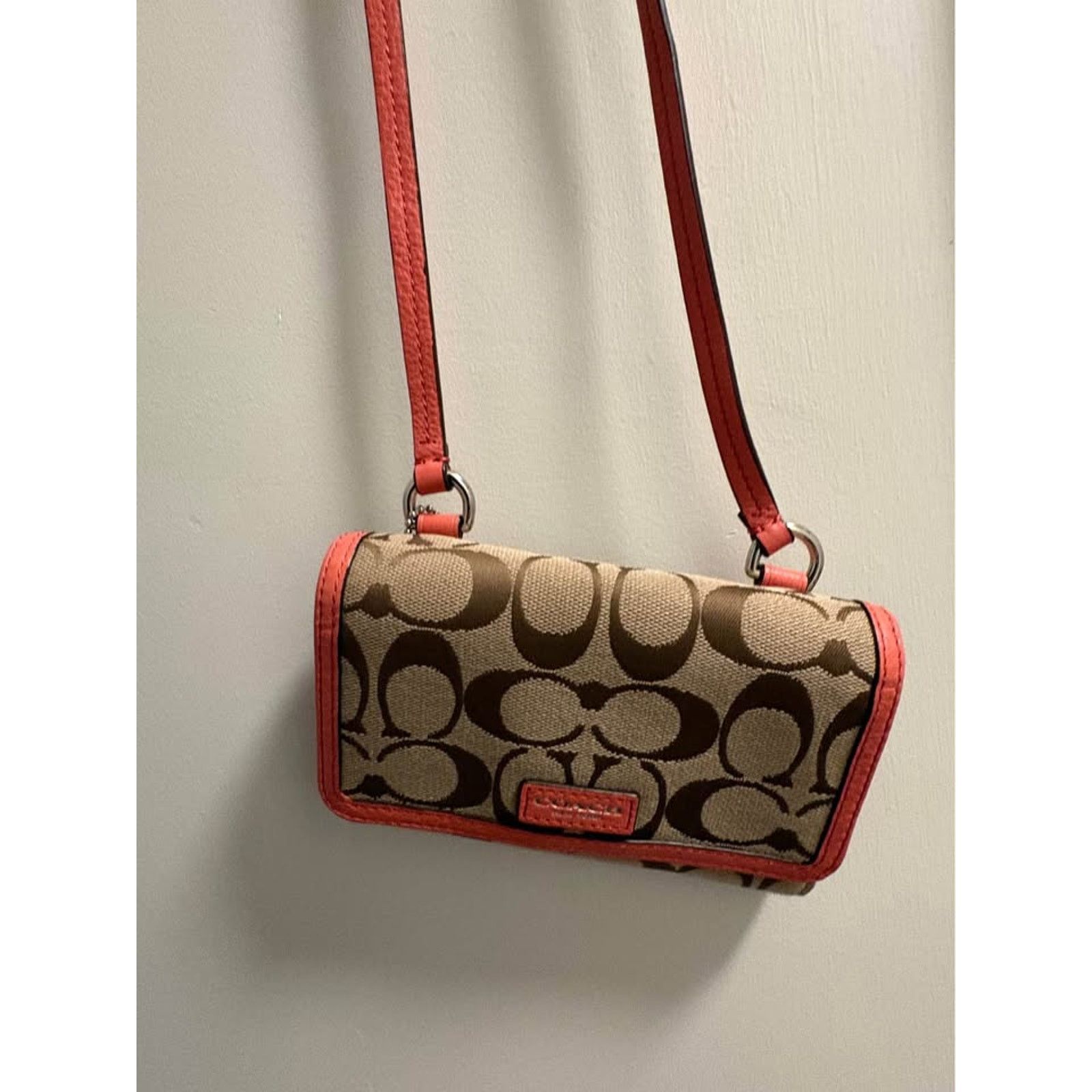 Coach Rare Coach Signature C Canvas Leather Handbag Size ONE SIZE - 1 Thumbnail