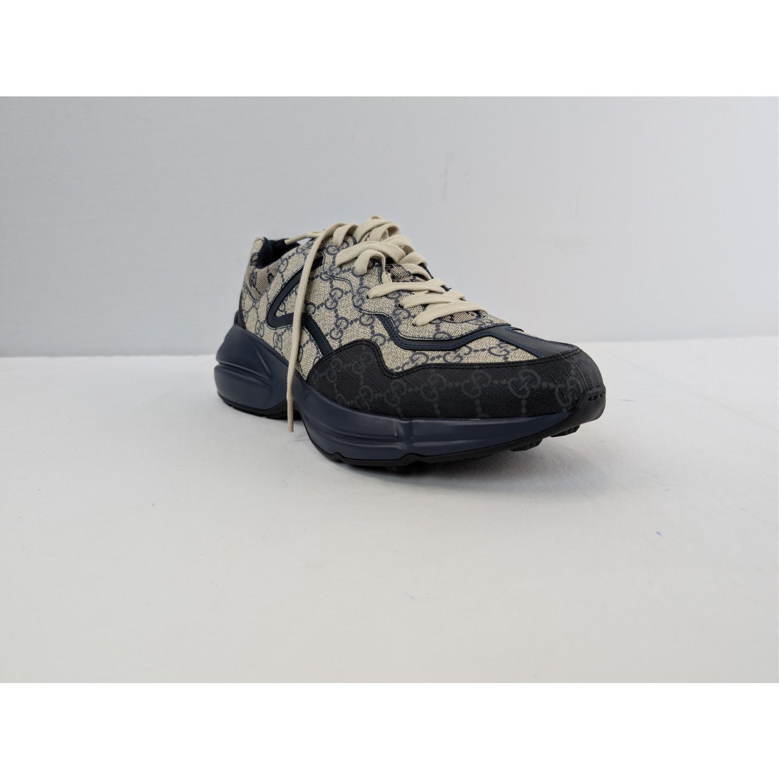 Gucci o1rshd1 Q:2 / Monogram GG Rhyton Canvas Sneakers in in Black Size US 13 / EU 46 - 2 Thumbnail