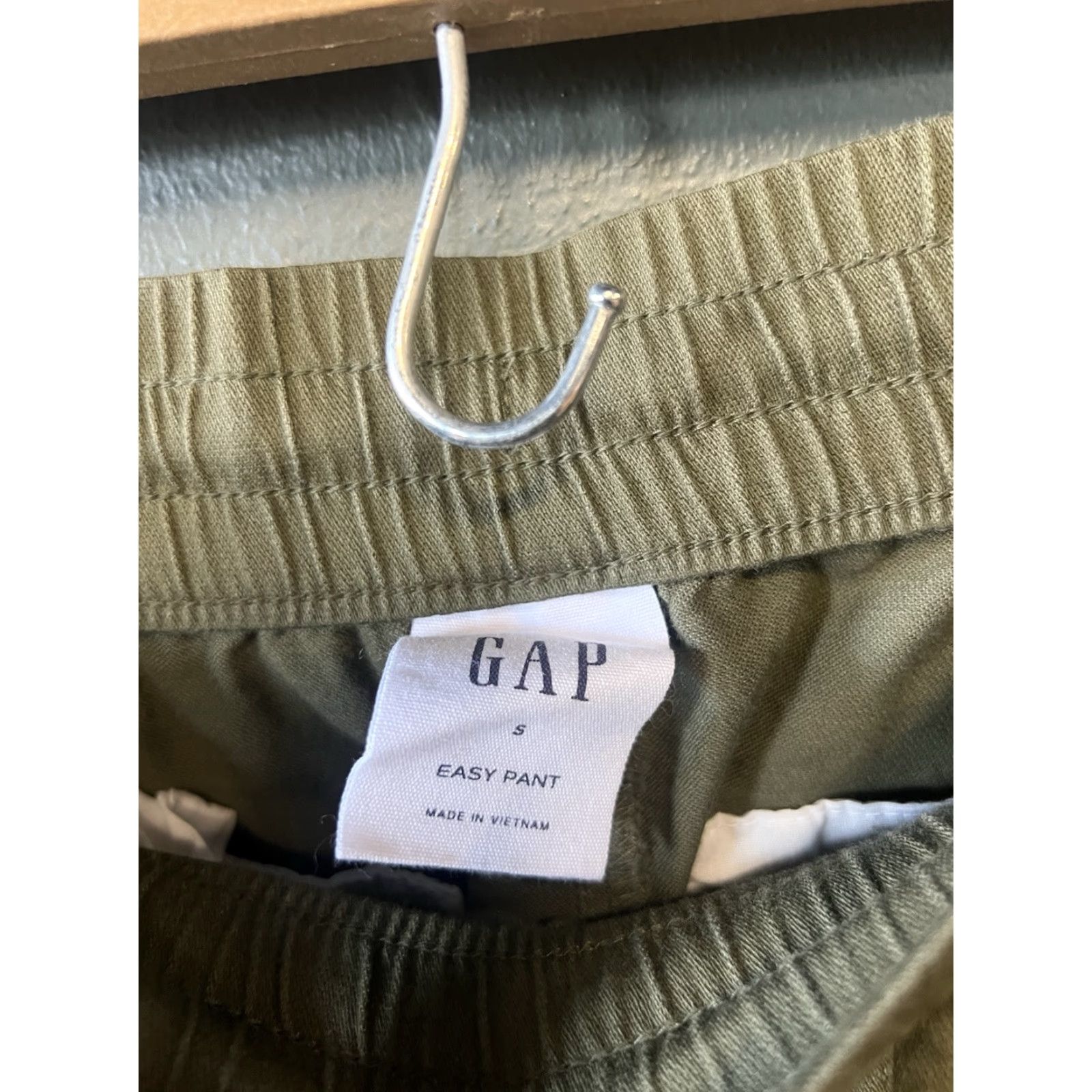 Gap Gap Pants Sage Green Women’s S Cotton Relaxed Drawstring Elastic Easy Care Pockets Ankle 26in Inseam Size 28" / US 6 / IT 42 - 3 Thumbnail