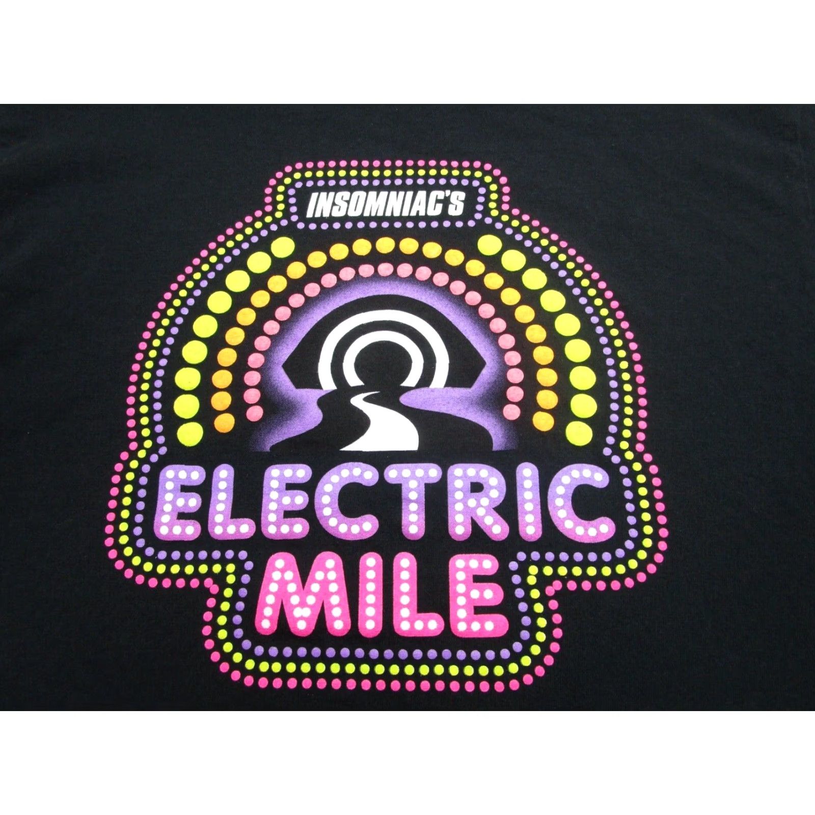 Vintage Insomniac Shirt Mens Medium Black EDC Rave Electric Mile T-Shirt Crew Neck Short Sleeve Cotton Polyester Blend Jersey Size US M / EU 48-50 / 2 - 3 Thumbnail