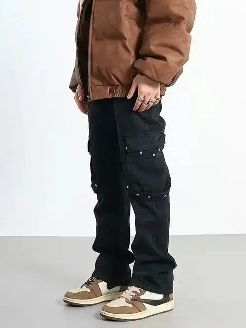 Jean flare punk cargo pants Size US 34 / EU 50 - 1 Thumbnail