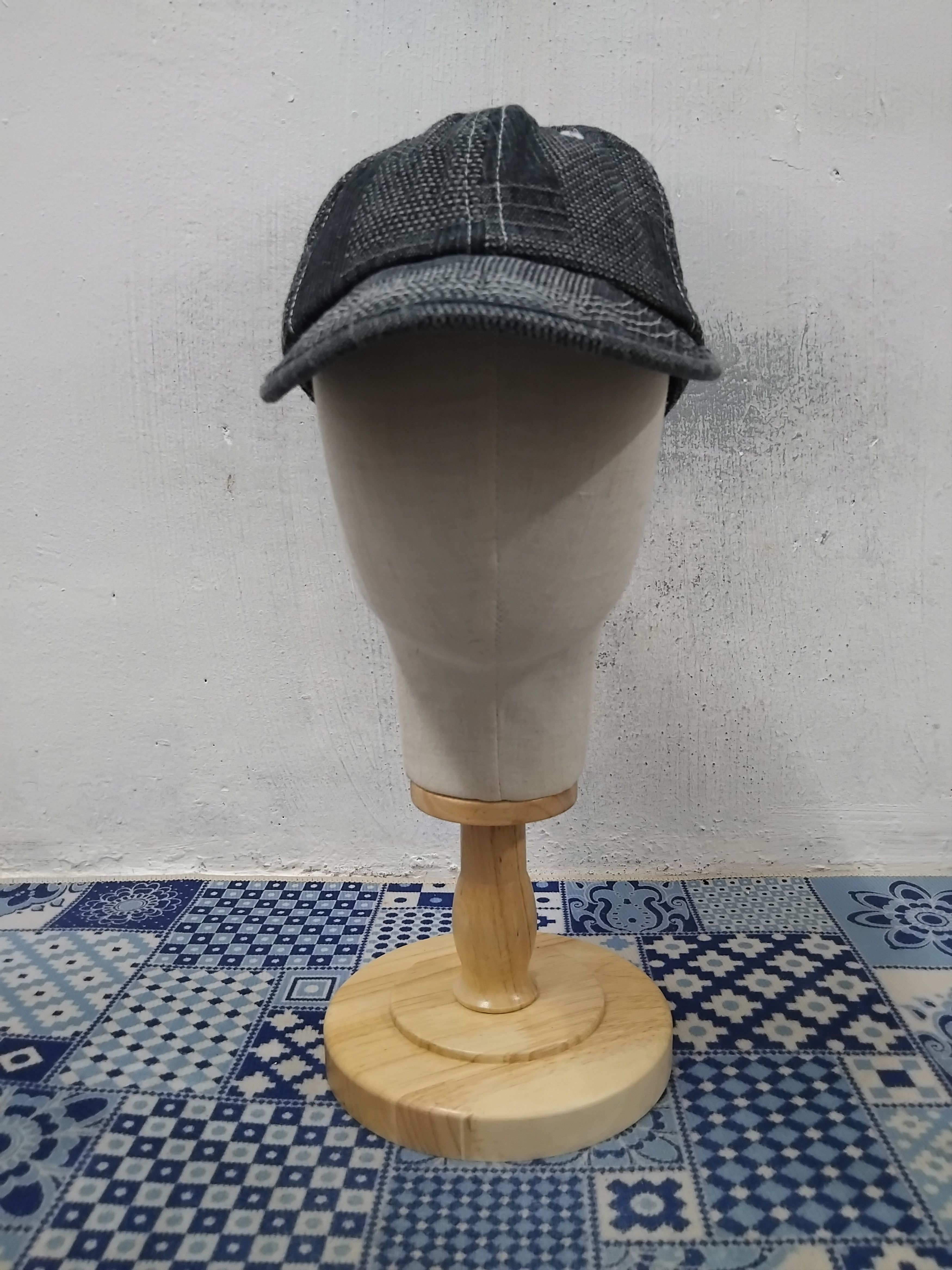 If Six Was Nine Shashiko print black colour kapital inspired cap Size ONE SIZE - 3 Thumbnail