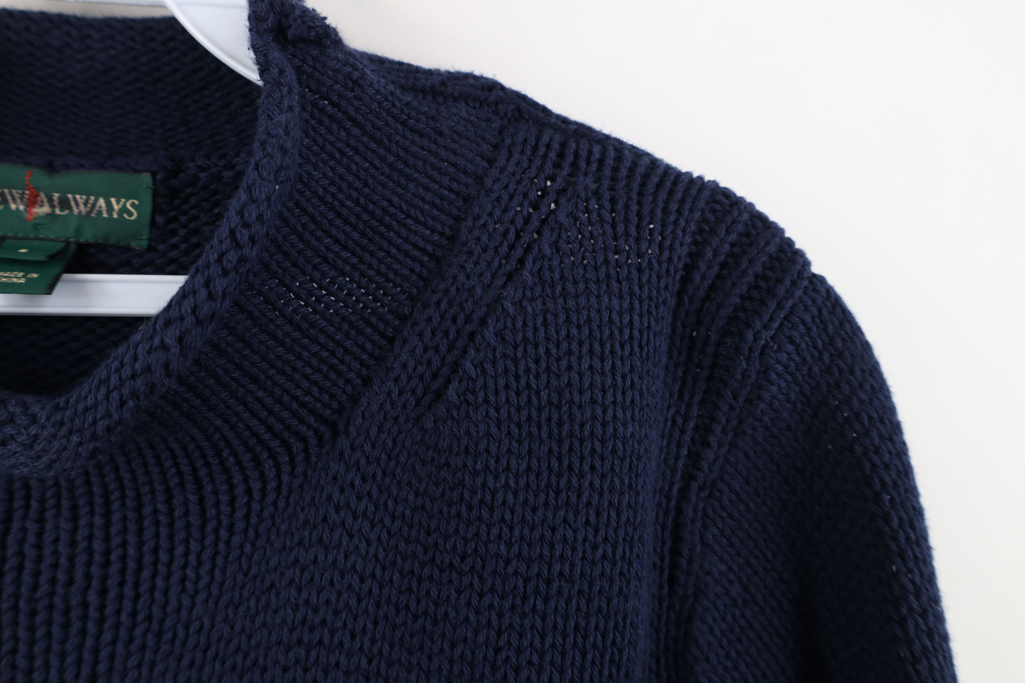 J.Crew Vintage J Crew Baggy Marled Knit Sweater Navy Blue Cotton Size S / US 4 / IT 40 - 4 Thumbnail