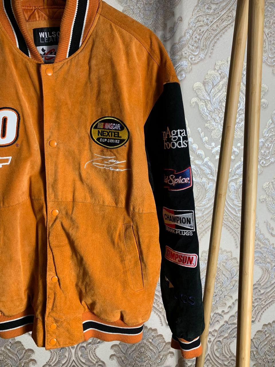 NASCAR × Vintage × Wilsons Leather VERY RARE WILSONS LEATHER BOMBER RACING THE HOME DEPOT 90s Size US XL / EU 56 / 4 - 2 Thumbnail