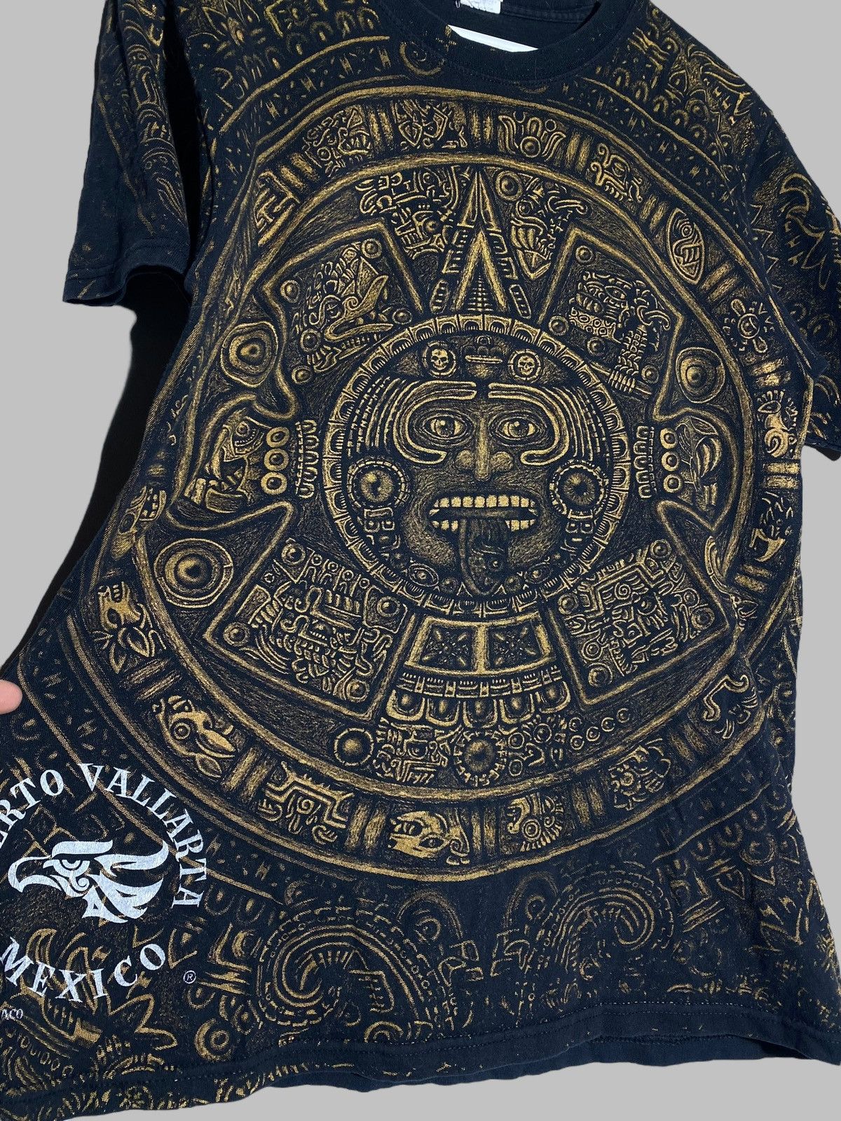 Band Tees × Vintage Vintage Y2K Aztec AOP Mexico Puerto Vallarta T Shirt Size US M / EU 48-50 / 2 - 3 Thumbnail