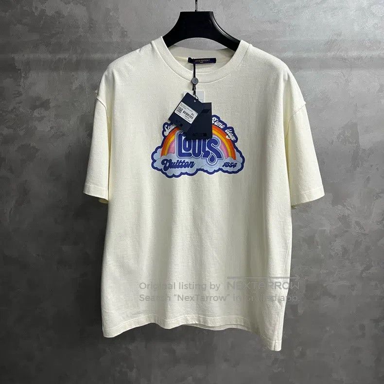 Louis Vuitton Louis Vuitton White rainbow-letter-print crew-neck short-s Size US XL / EU 56 / 4 - 1 Thumbnail