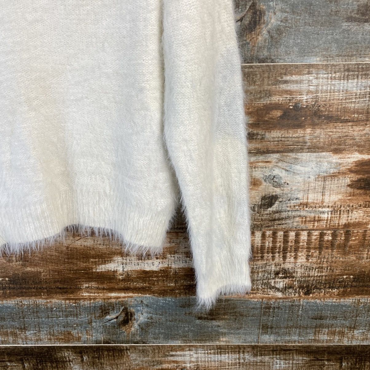 Japanese Brand DL Jayro White fur shaggy Mohair Knitwear #C1149 Size M / US 6-8 / IT 42-44 - 17 Thumbnail