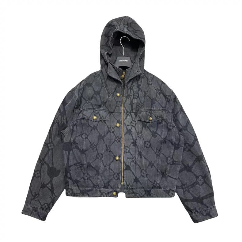 louis vuitton 24fw Fey Dong Man-print presbyopic denim hoo