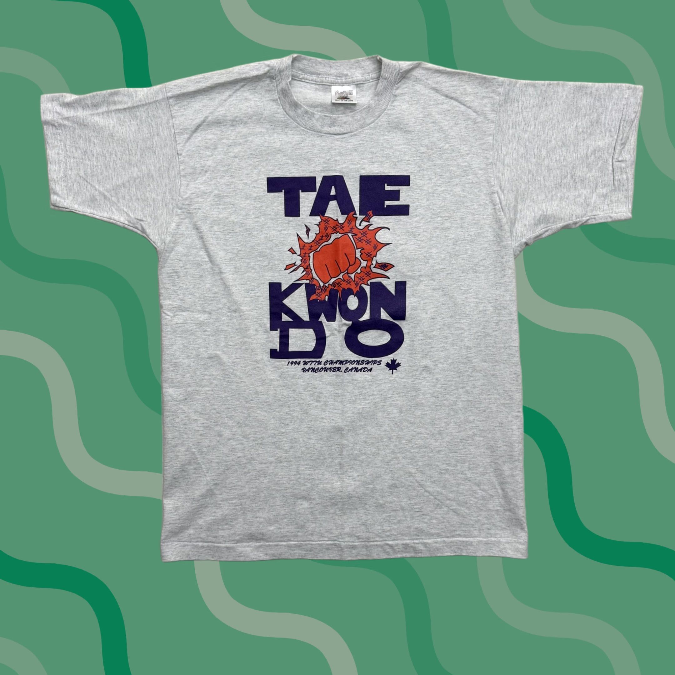 Fruit Of The Loom VINTAGE Fruit Of The Loom Taekwondo TKD Shirt Mens Large Gray 1994 Vancouver Size US L / EU 52-54 / 3 - 1 Thumbnail
