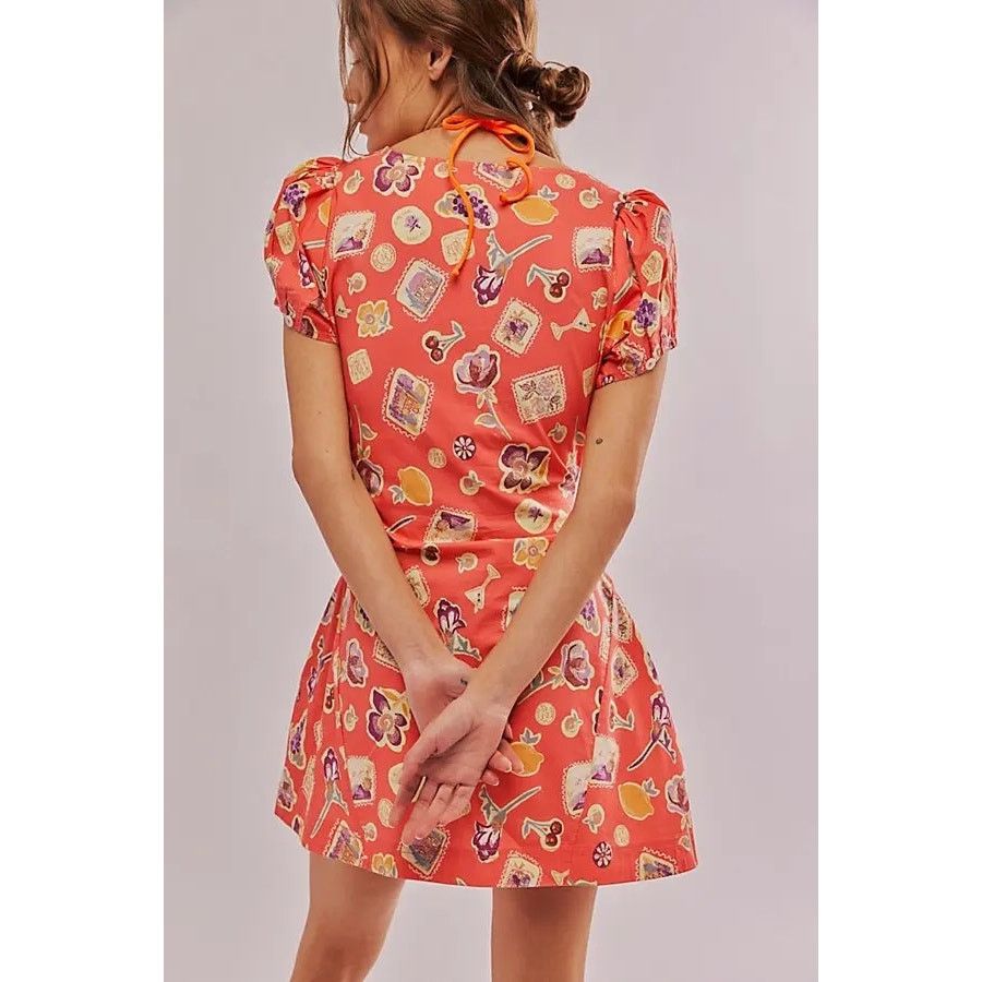 Free People NWT Oakley Mini Dress $128 X-SMALL Pink Combo RUCHED Size XS / US 0-2 / IT 36-38 - 3 Thumbnail