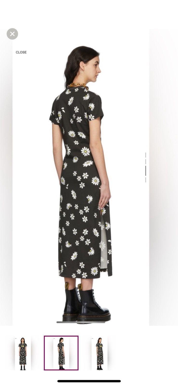 Paco Rabanne RABANNE SSENSE Exclusive Black Capsule Daisy Print Dress 40 Size S / US 4 / IT 40 - 3 Thumbnail