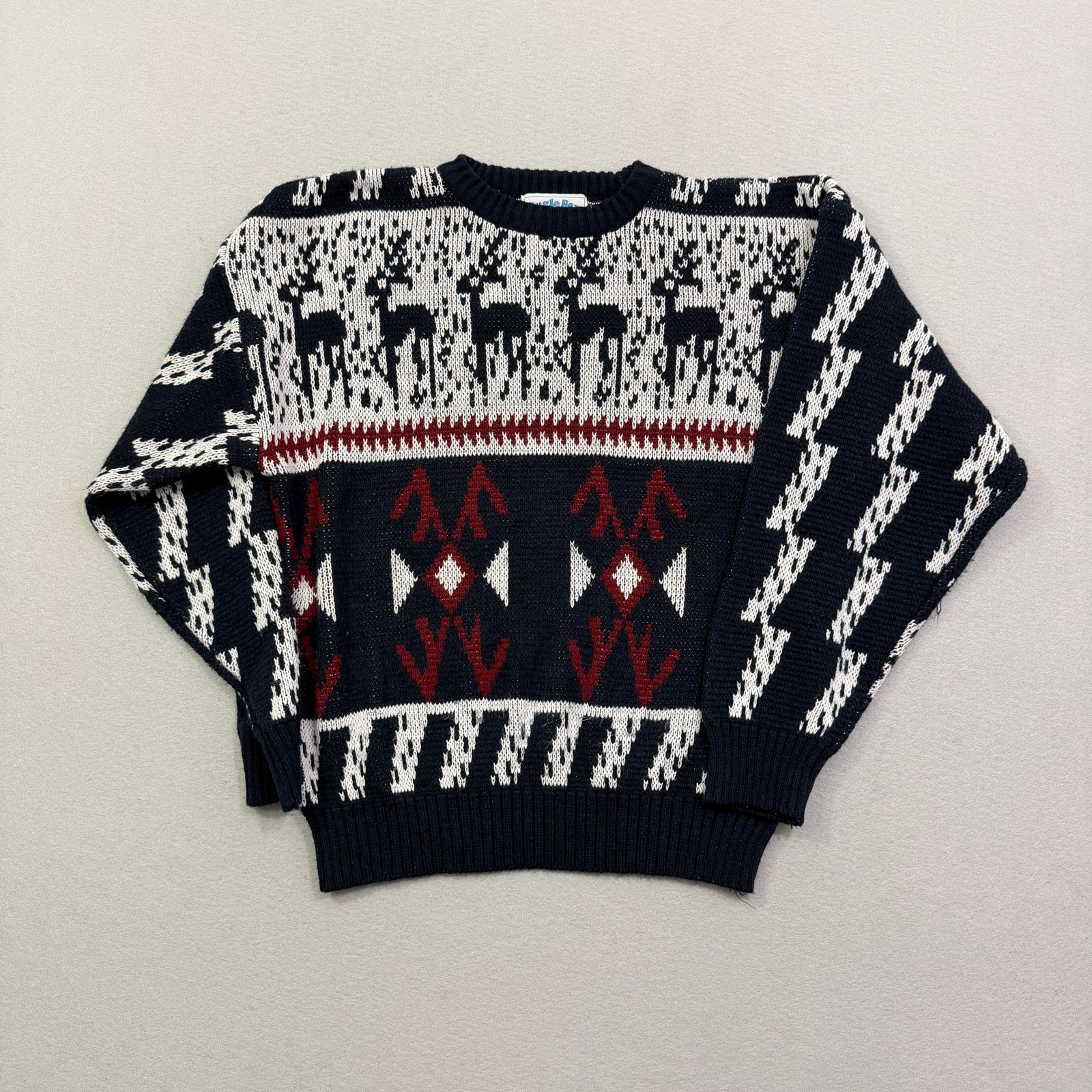 Vintage Vintage Bugle Boy Sweater Men's Small Blue Red Deer Size US S / EU 44-46 / 1 - 1 Thumbnail