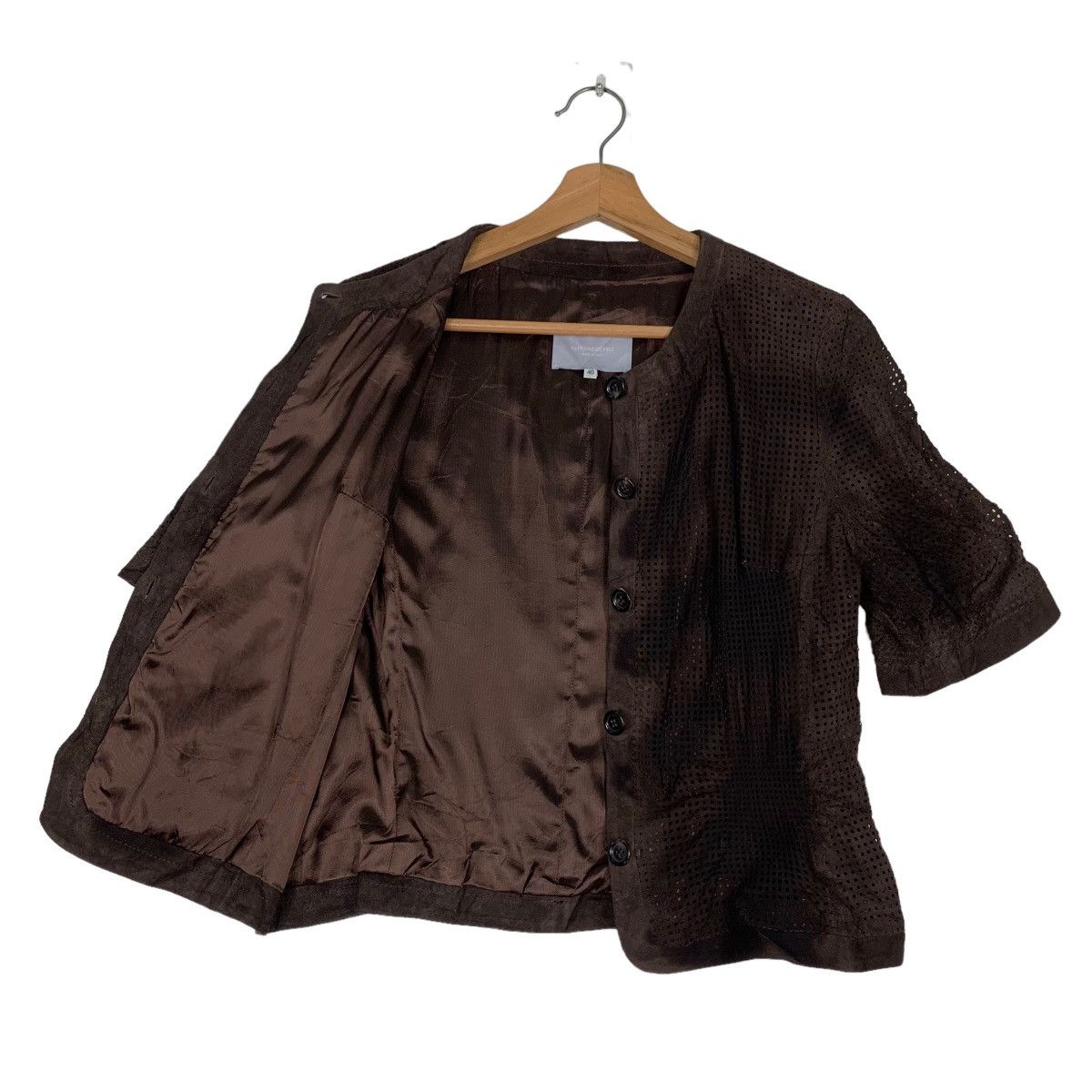 Vintage HOMEOSTYLE Suede Leather Mesh 3Q Sleeve Jacket #0367-C17 Size S / US 4 / IT 40 - 9 Thumbnail