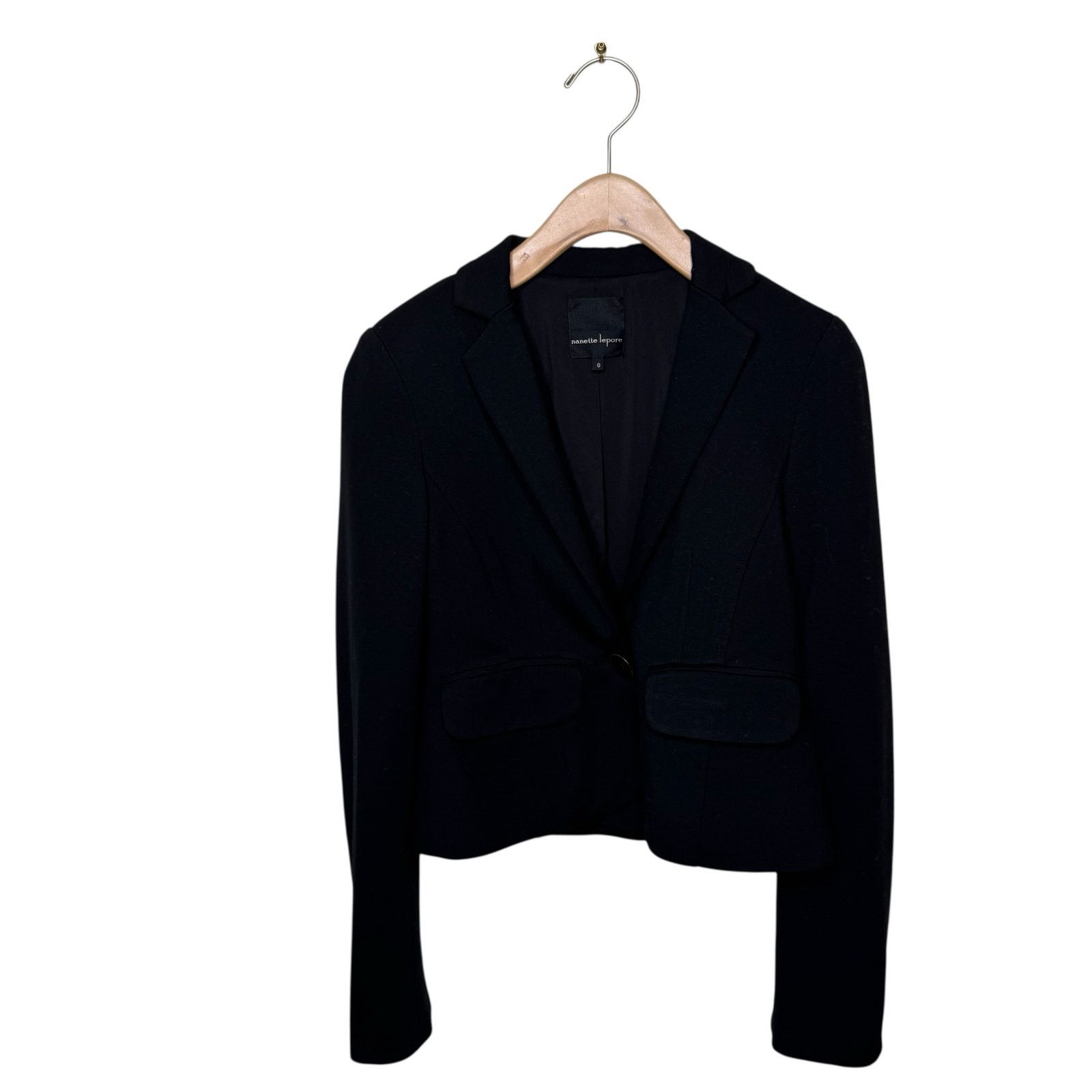 Nanette Lepore NANETTE LEPORE Single Button Double Pocket Black Blazer Size XS / US 0-2 / IT 36-38 - 1 Thumbnail