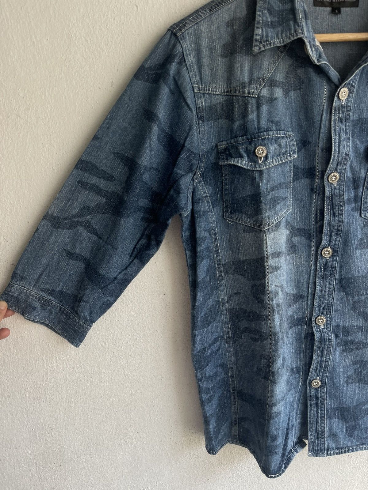 Hysteric Glamour × In The Attic × Japanese Brand Punk🔥In the Attic Homme Camouflage Denim Button up Shirt Size US M / EU 48-50 / 2 - 12 Thumbnail