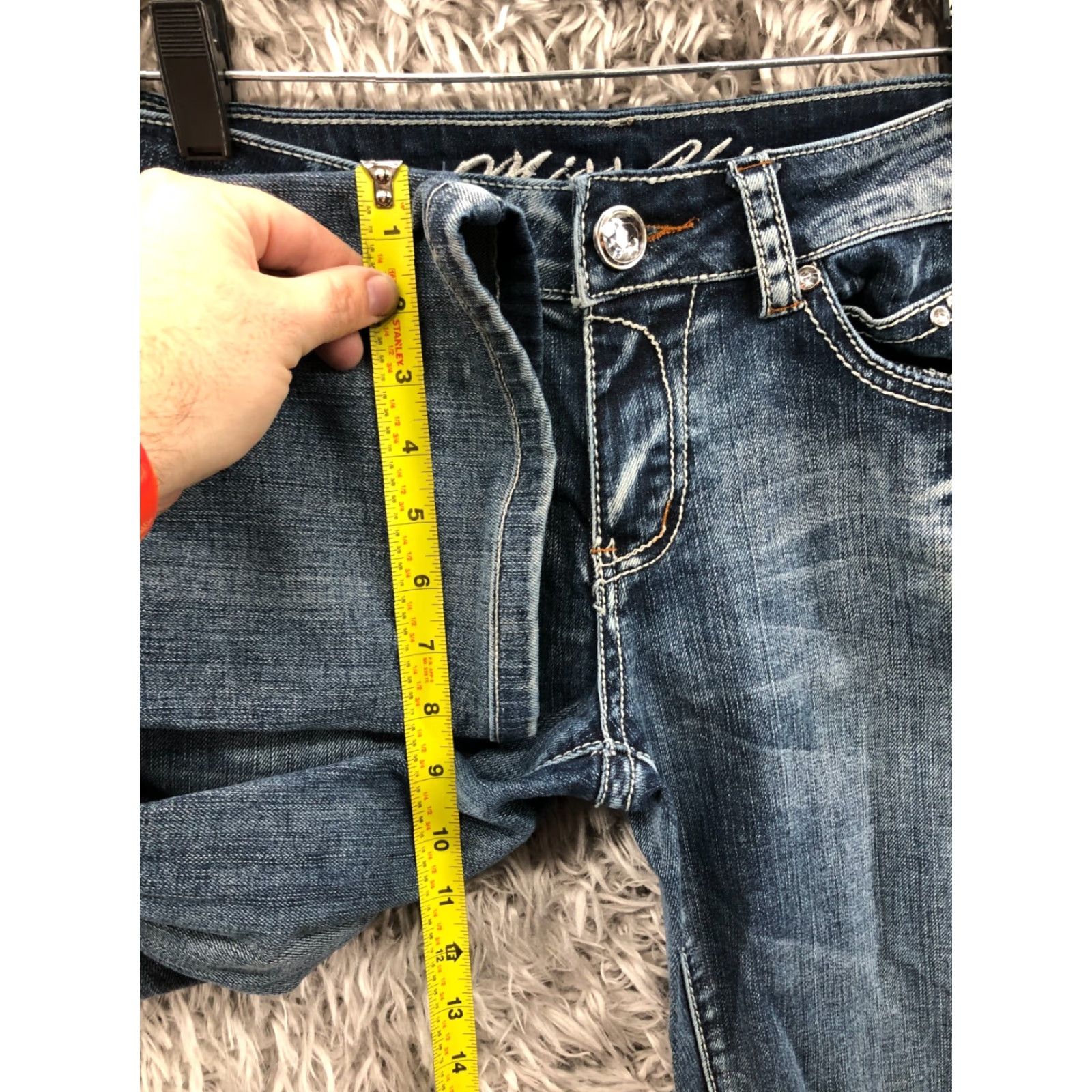 Vintage Miss Chic Jeans Bootcut Size 9 Juniors Mid Rise Dark Wash Blue Denim Women Regular 5-Pocket Stretch Columbia? Size 30" / US 8 / IT 44 - 4 Thumbnail
