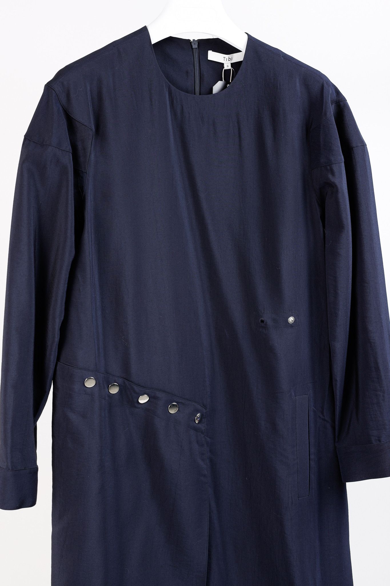 Tibi Tibi Asymmetric Flap Snap Detail Midnight Navy Maxi Dress Size S / US 4 / IT 40 - 3 Thumbnail