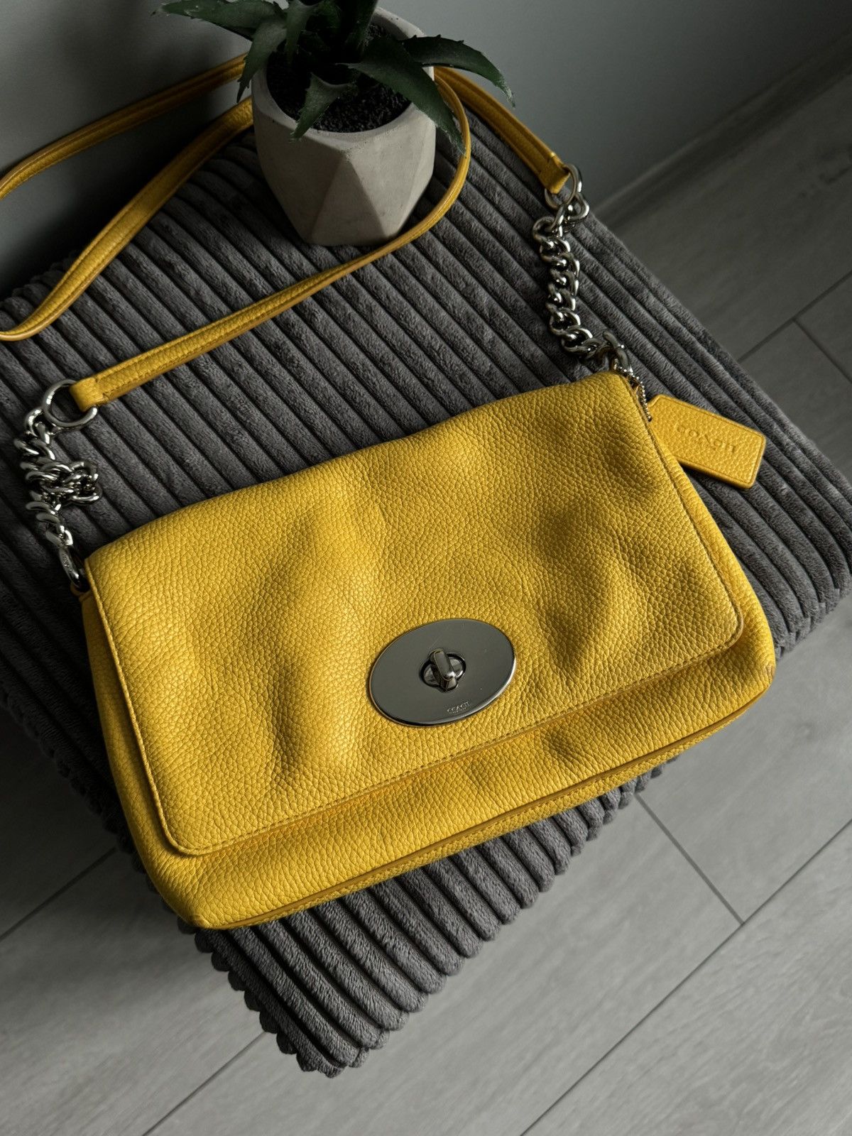 Coach Coach Crosstown Yellow Crossbody Leather Luxury Bag Size ONE SIZE - 3 Thumbnail