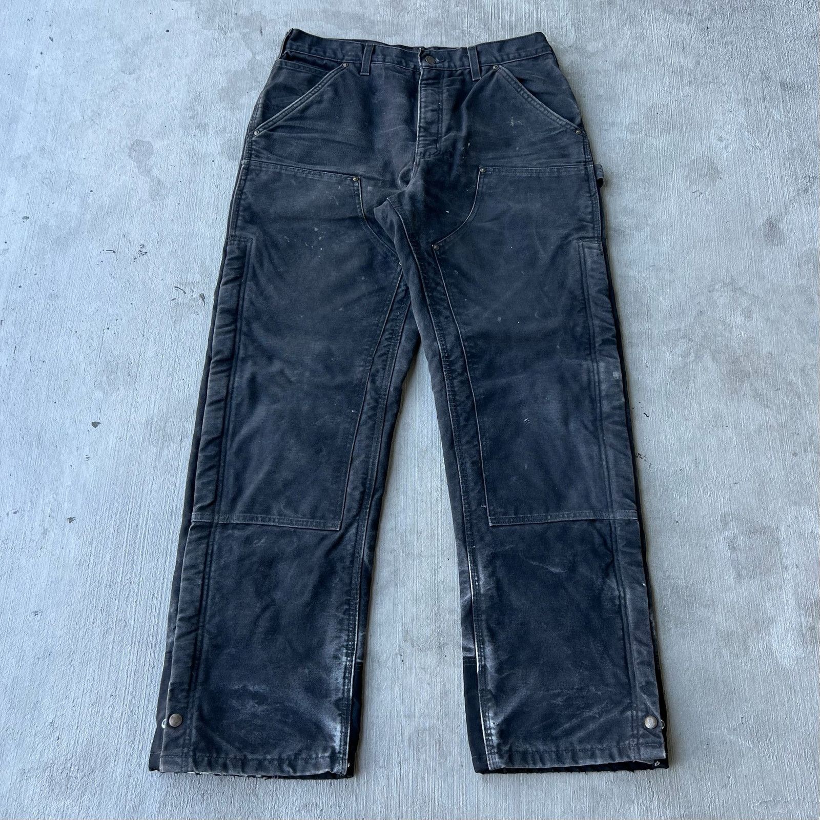 Carhartt × Vintage Carhartt black insulated double knee work carpenter pants Size US 34 / EU 50 - 1 Thumbnail