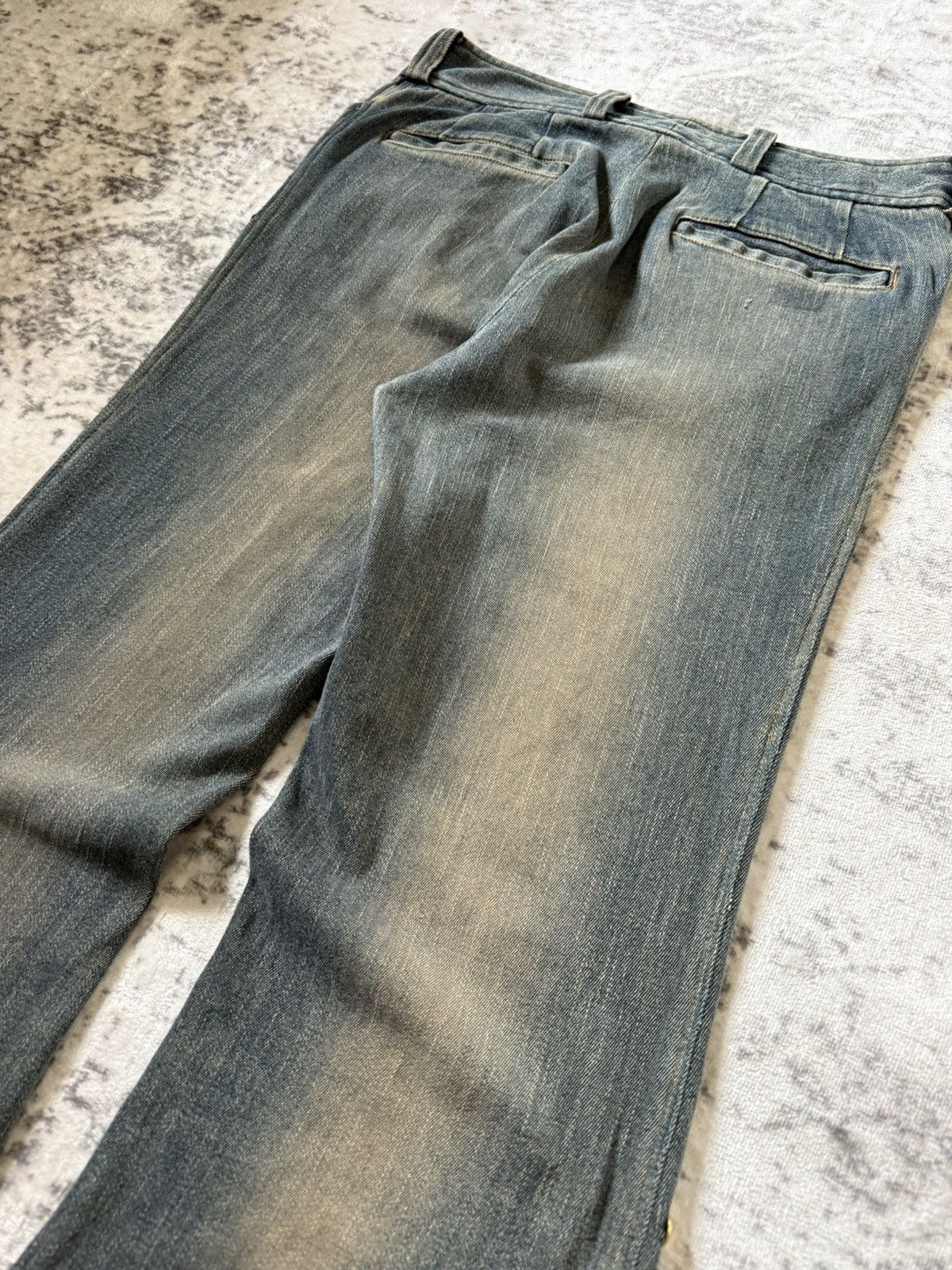 Tornado Mart Tornado Mart Artisanal Studded Tribal Mud Wash Flare Jeans Size US 29 - 17 Thumbnail