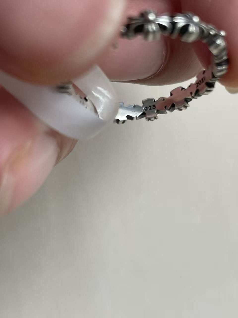 Chrome Hearts Chrome Hearts Silver Tiny E Plus Band Ring Size ONE SIZE - 7 Thumbnail
