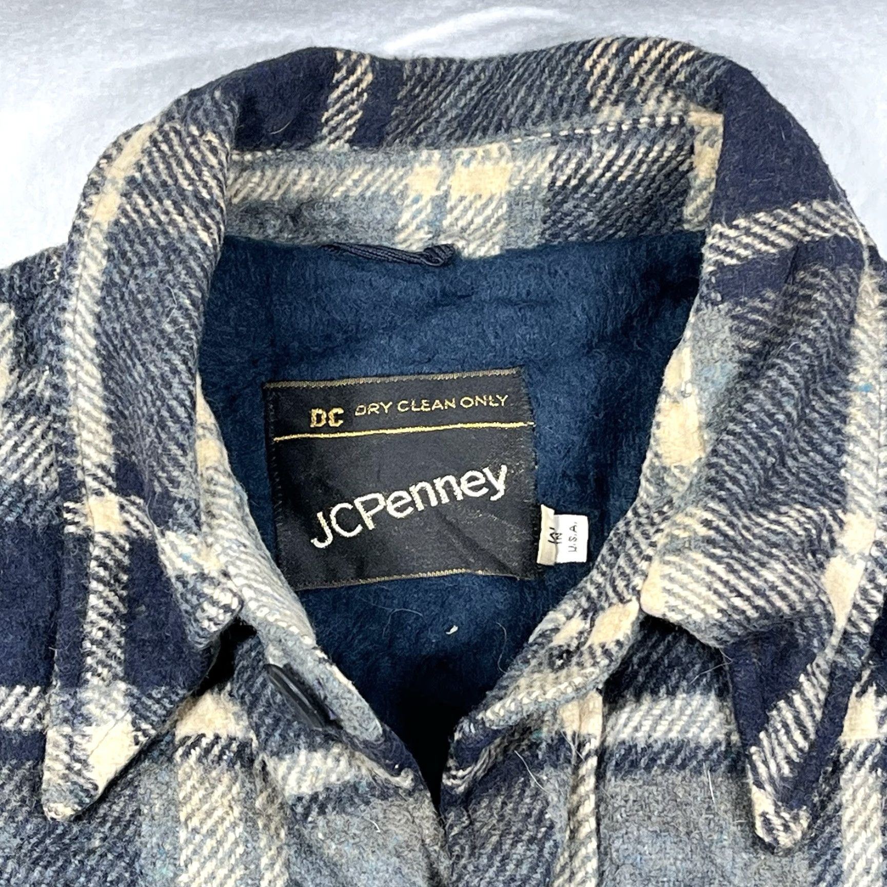 Vintage VINTAGE JC Penney Jacket Medium Blue Plaid Pockets Ranch Barn Chore Coat Outdoor Mens M Blue Plaid Jacket Size US M / EU 48-50 / 2 - 2 Thumbnail