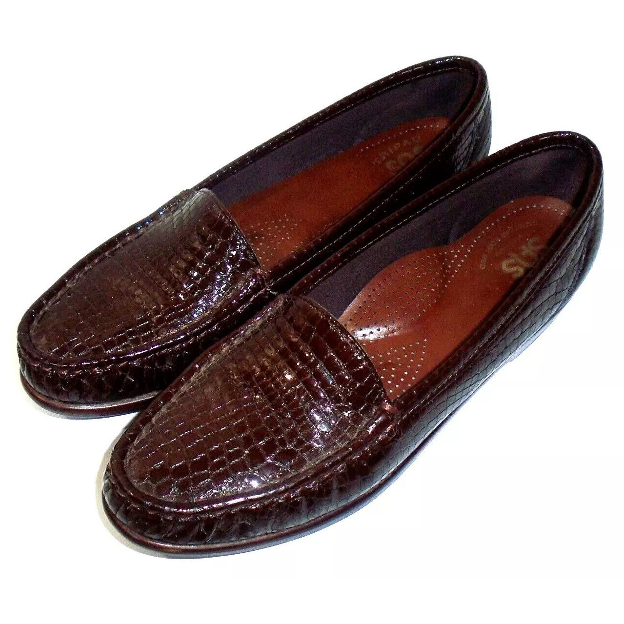 SAS SAS Simplify Faux Croc Patent Leather Comfort Loafers 8W Size US 8 / IT 38 - 9 Thumbnail