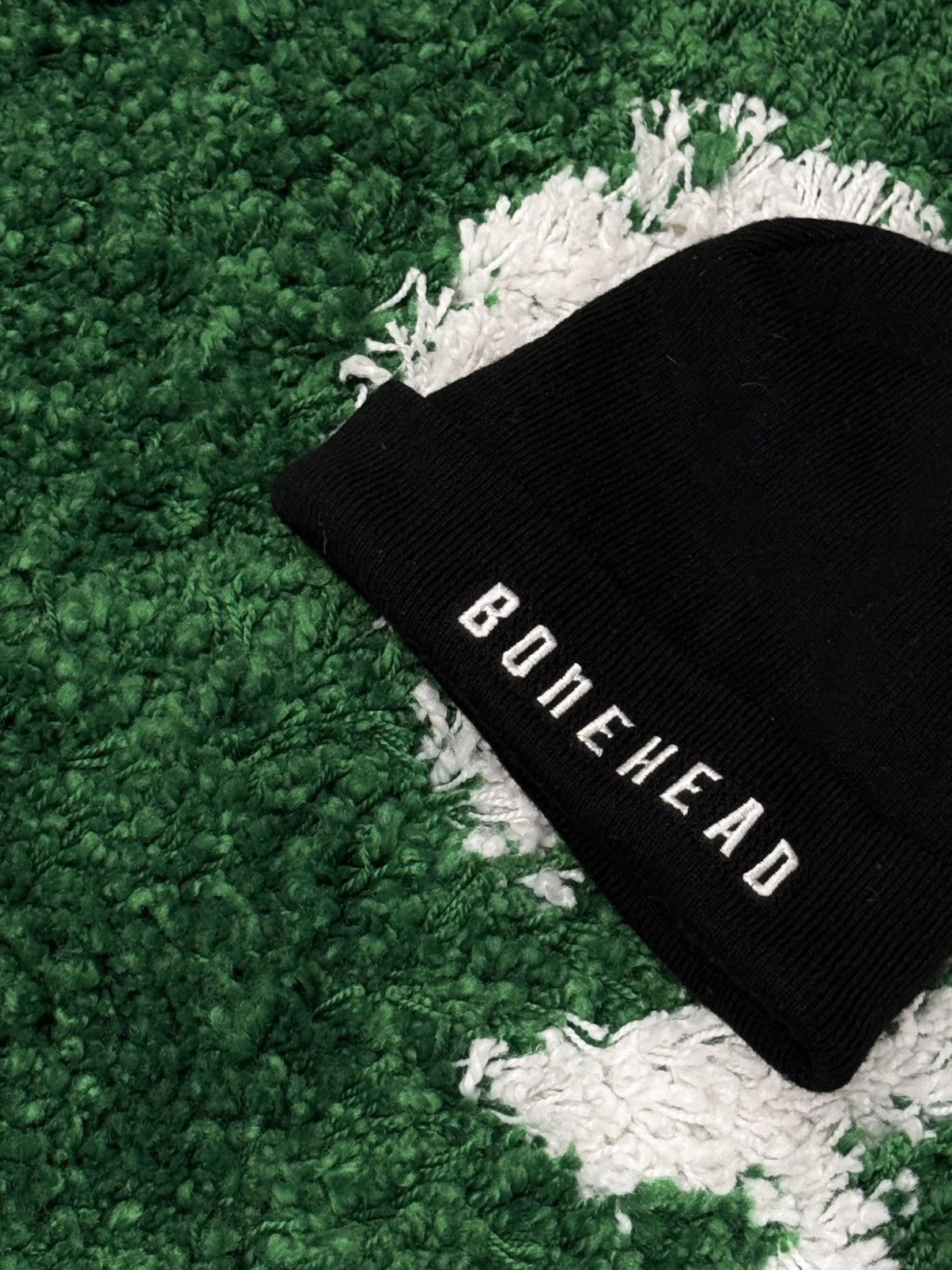 Vintage Bonehead Embroidered Black / White Logo Beanie Oasis Size ONE SIZE - 2 Thumbnail