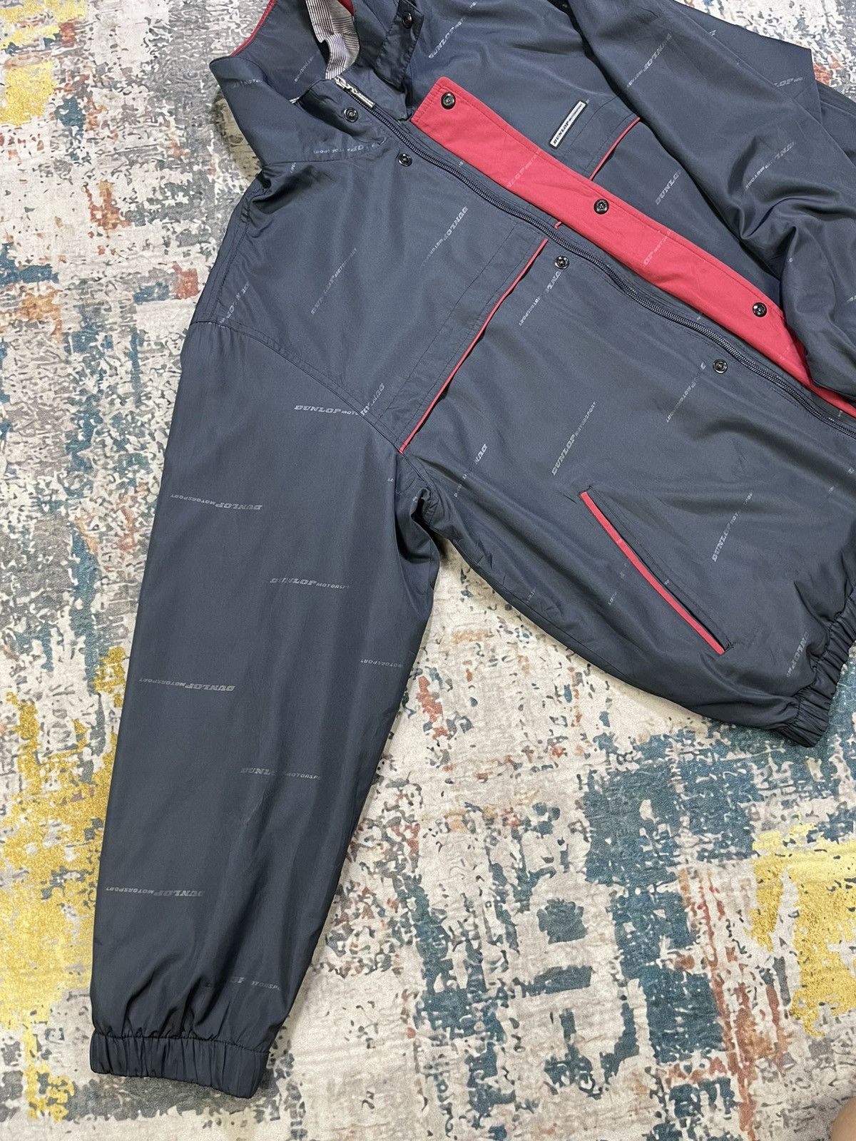 Dunlop Dunlop Overprinted Double Collar Windbreaker Jacket Size US L / EU 52-54 / 3 - 7 Thumbnail