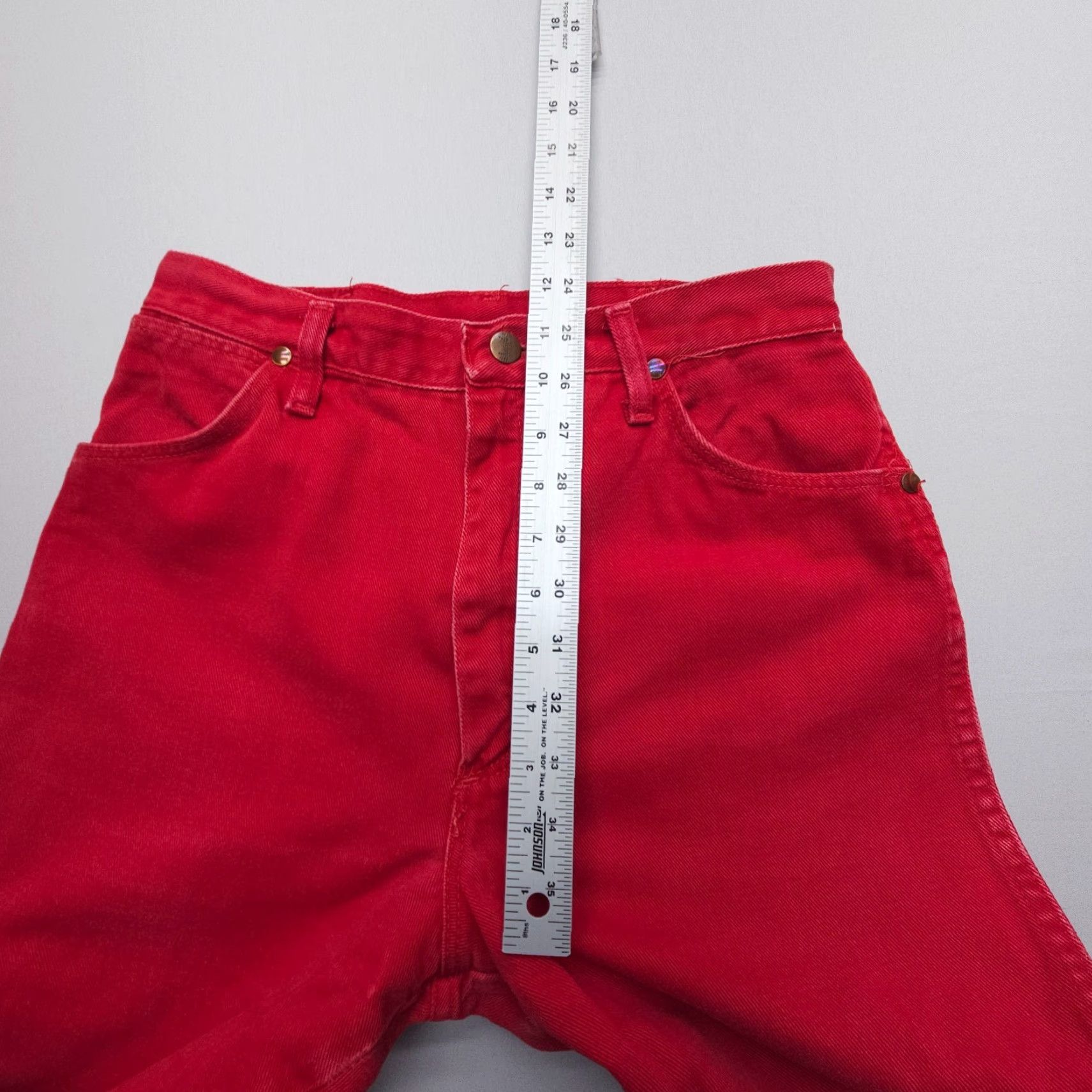 Wrangler VINTAGE Wrangler Cowboy Cut Jeans Womens 11 Red Denim 100% Cotton Western 5-Pocket Size 32" / US 10 / IT 46 - 6 Thumbnail