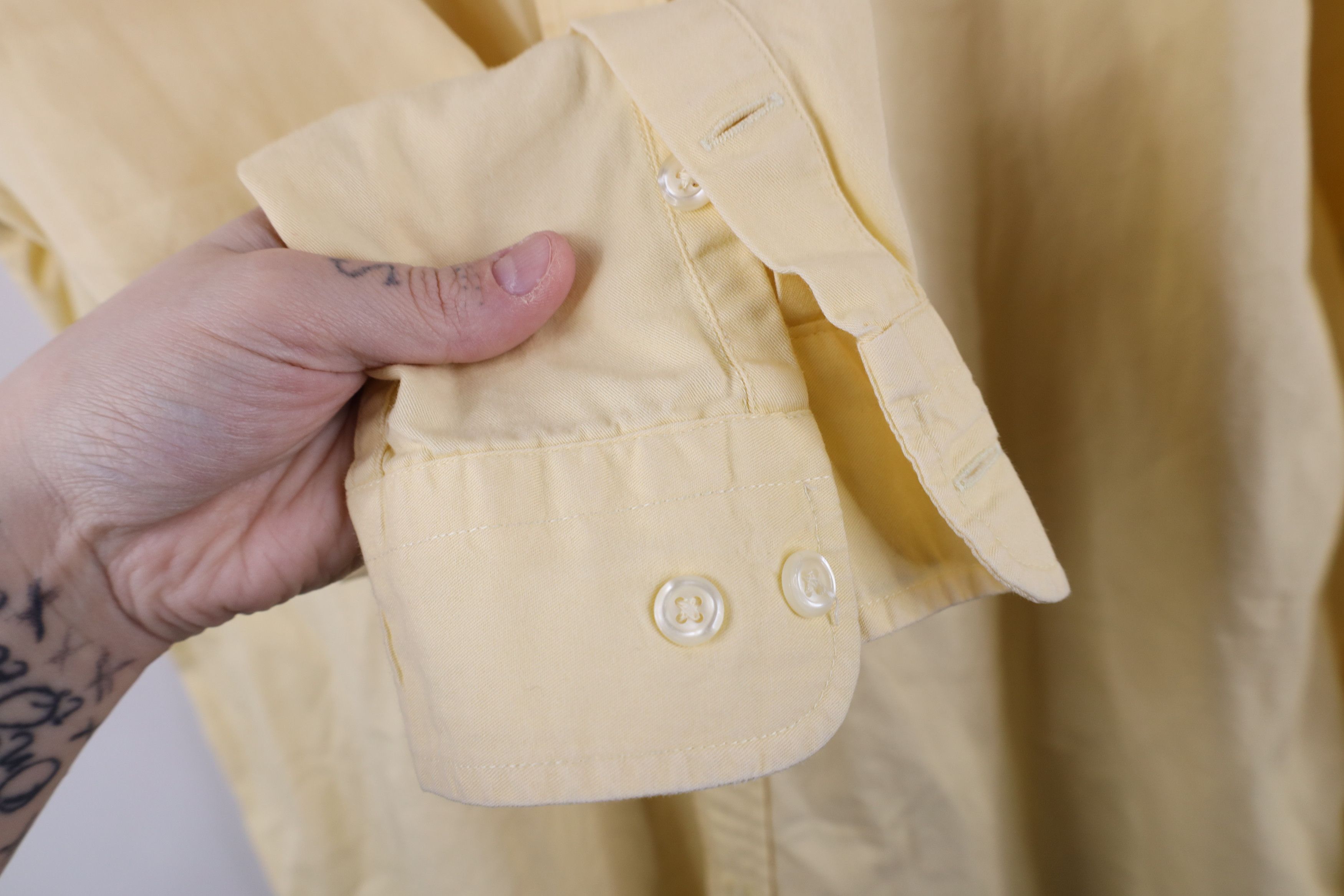 Ralph Lauren × Vintage Vintage 90s Ralph Lauren Collared Button Down Shirt Yellow Size US XL / EU 56 / 4 - 7 Thumbnail