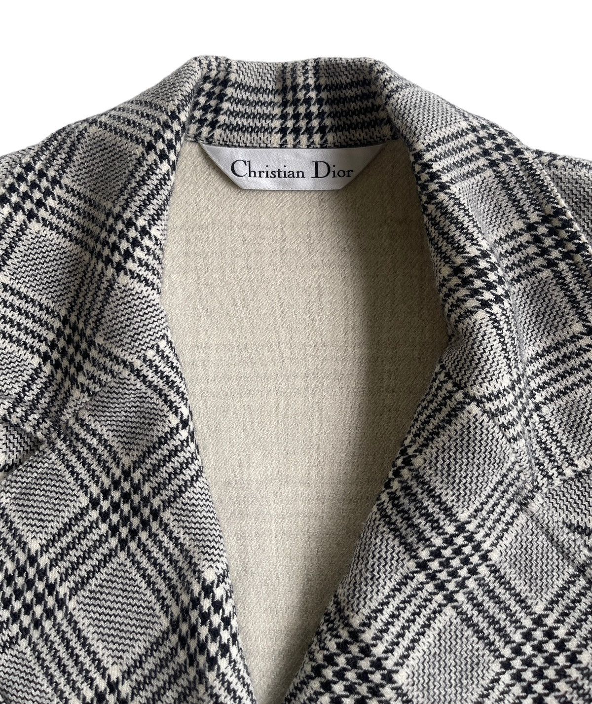 Christian Dior Monsieur Houndstooth Wool Checked Oversize Jacket Size M / US 6-8 / IT 42-44 - 8 Thumbnail