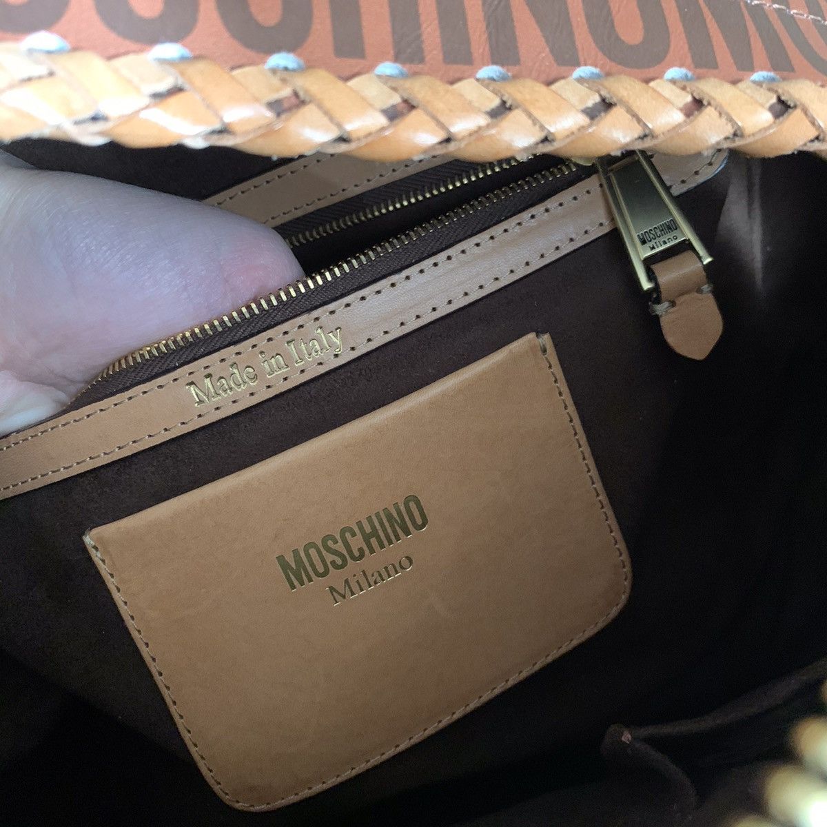 Moschino SpongeBob monogram calf skin leather backpack Size ONE SIZE - 9 Thumbnail