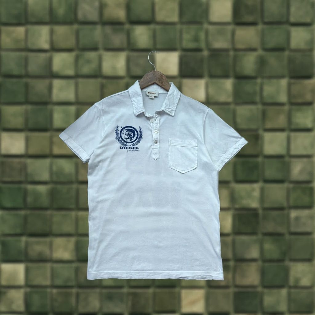 Diesel VINTAGE Diesel Polo Shirt Mens M White Logo Size US M / EU 48-50 / 2 - 1 Thumbnail