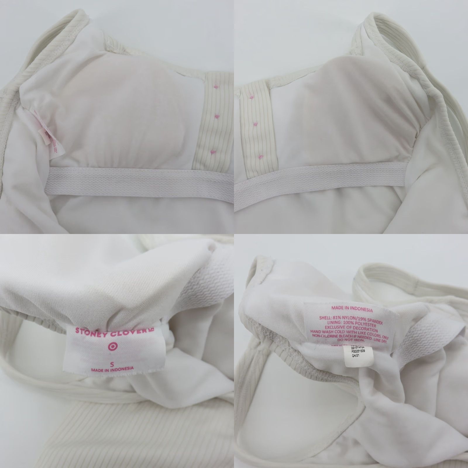 Vintage Stoney Clover Lane Target Women One Piece Swimsuit White Heart Button S Small Navy (S) Size: S Size ONE SIZE - 8 Thumbnail