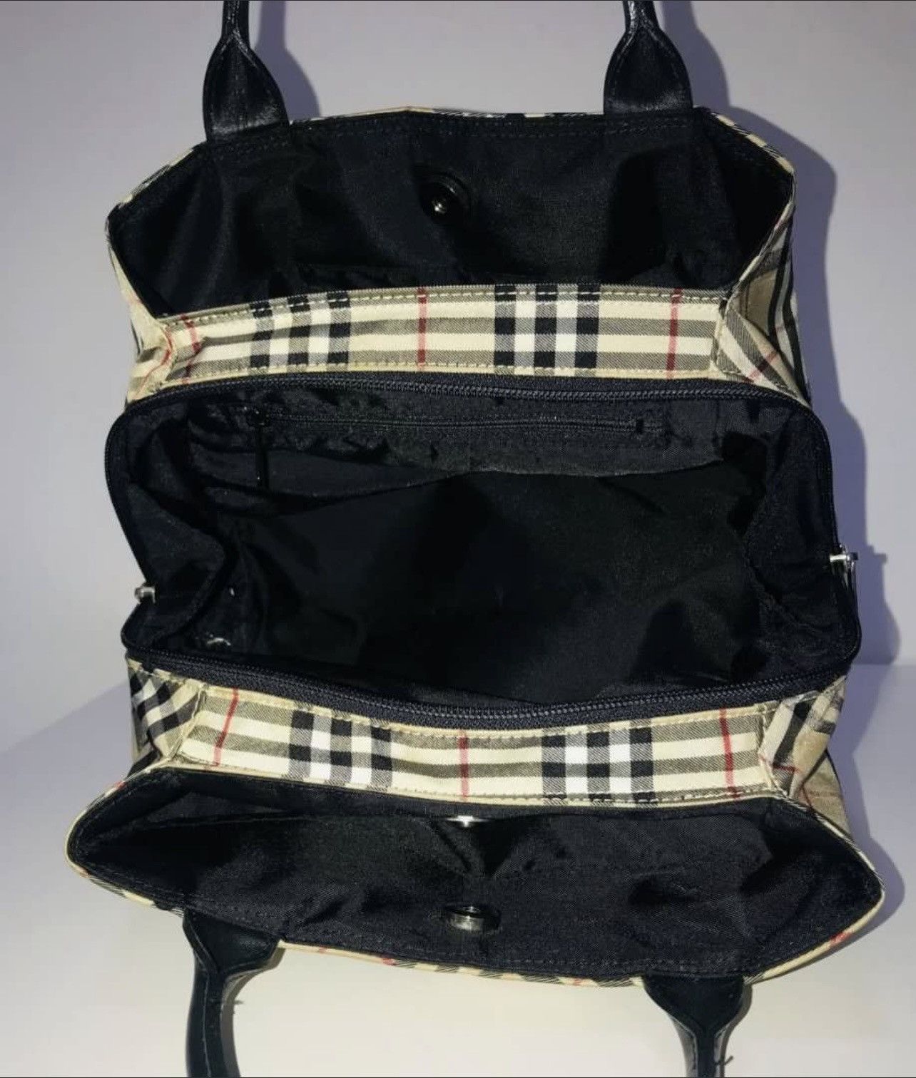 Burberry BURBERRY BLIE LABLE NOVA CHECK HAND BAG NYLON Size ONE SIZE - 3 Thumbnail