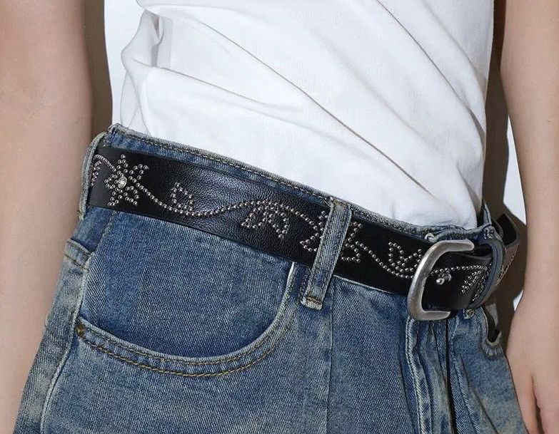 Japanese Brand × Vintage Retro y2k vintage floral studded rivet belt aesthetic Size ONE SIZE - 2 Thumbnail