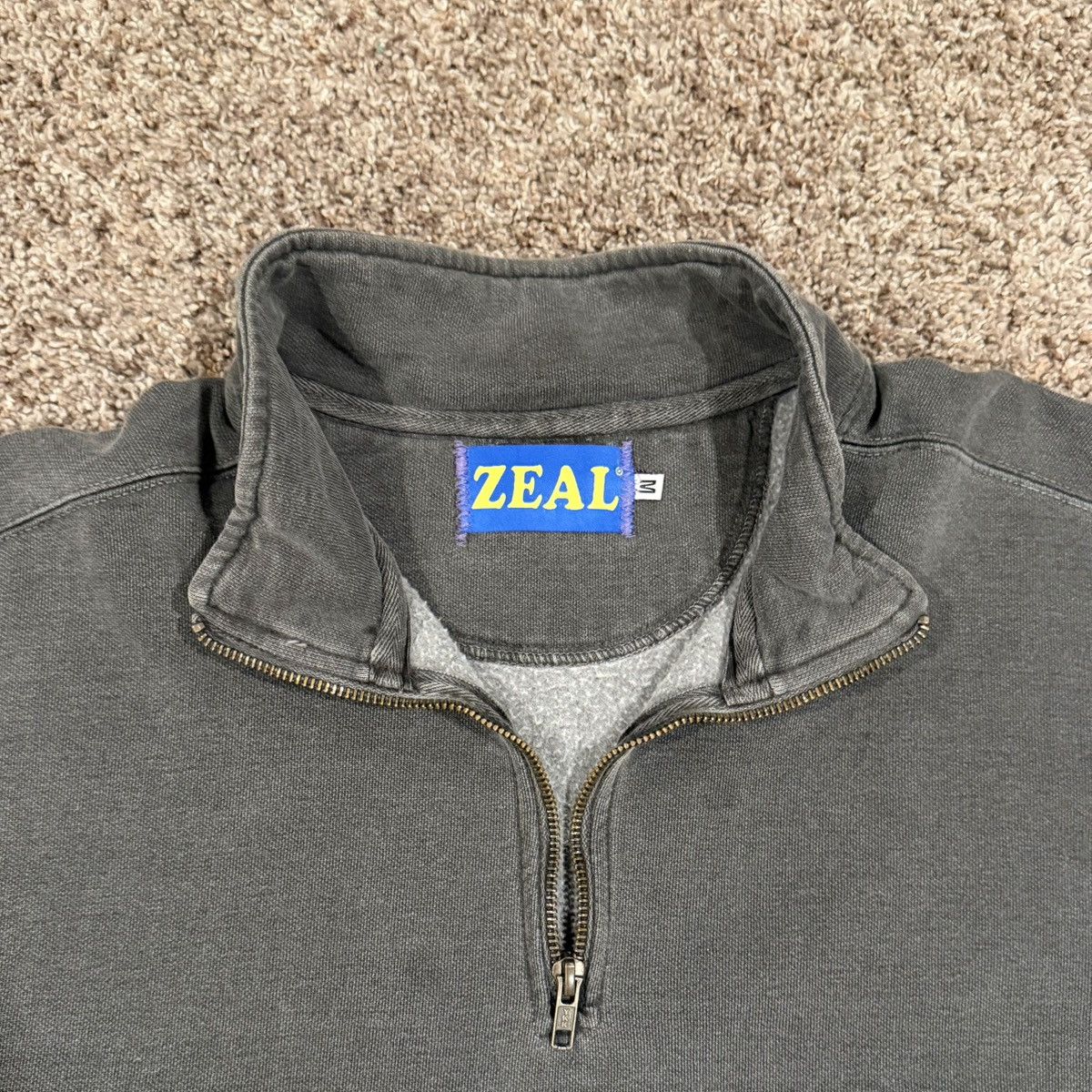 Other Zeal Multicolor Stitch Quarter Zip Sweater Gray Grey Sz M Size US M / EU 48-50 / 2 - 4 Thumbnail