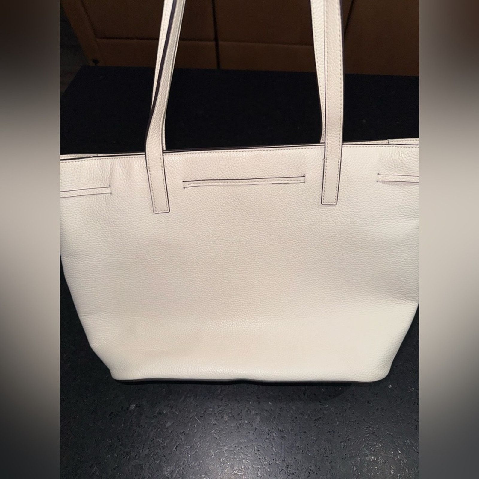 Kate Spade Kate Spade Hayes Ivory Pebbled Leather Double Handles Tote Size ONE SIZE - 4 Thumbnail
