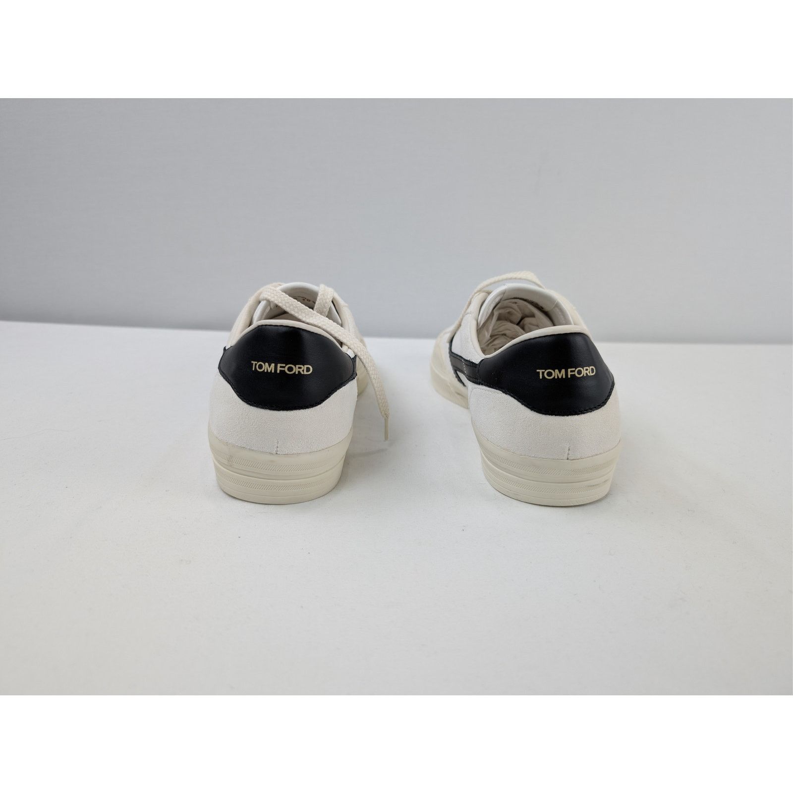Tom Ford o1rshd1 Jarvis leather low-top sneakers in white/black Size US 8 / EU 41 - 9 Thumbnail