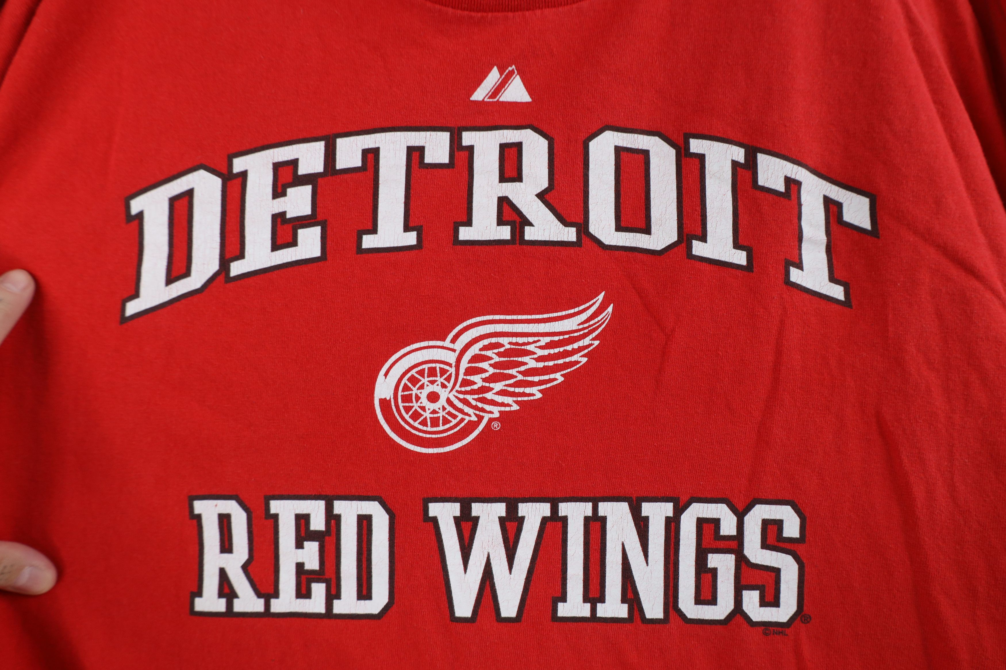 Majestic Vintage Majestic Red Wings Hockey Long Sleeve T-Shirt Red Size US XL / EU 56 / 4 - 4 Thumbnail