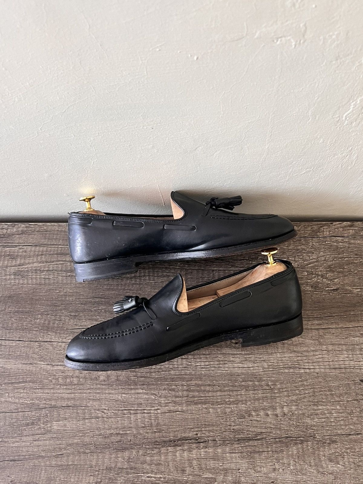 Alden ALDEN 660 BLACK LEATHER TASSEL LOAFERS SLIP ON 13 AA Size US 9.5 / EU 42-43 - 7 Thumbnail